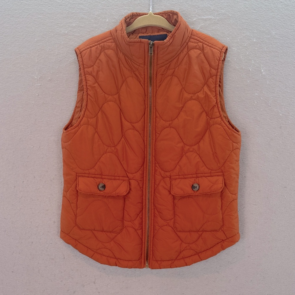 Janie and Jack little boy’s The Metropolitan quilted vest full zip copper puffer